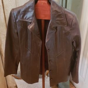 Brown leather jacket